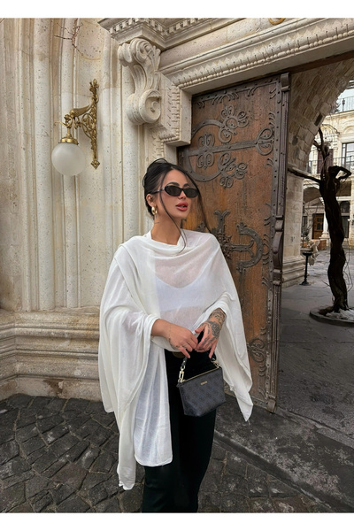 kırmızı butiks Beyaz Vorteks Triko Panço