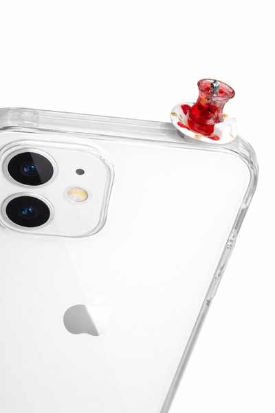 lotusbybuket Iphone12 Non-Yellowing Hard Transparent Case with Candy Tea Desi...