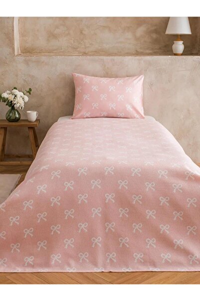 LC Waikiki مجموعة فيونك الوردية منقوش مفرد قماش بيكي (S6)