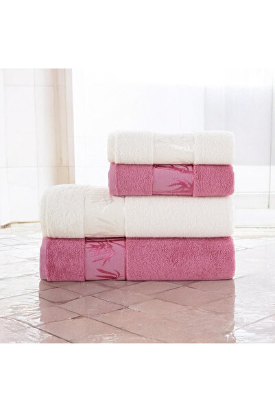 Nurpak Bamboo 4-Piece Boxed Bathroom Set 2 Pieces 50X90 and 2 Pieces 90X150 c...