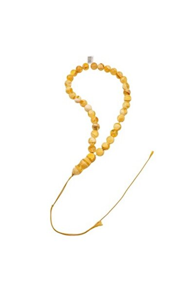 Generic Mosaic Amber Rosary 33 Beads 45.5g 12.5mm