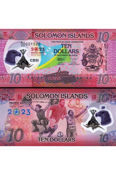 3Alp Koleksiyon SOLOMON ADALARI 10 DOLAR HATIRA POLYMER 2023, P#39 - Kağıt Pa...