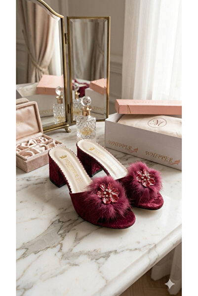 DARUGA Γυναικείες κομψές παντόφλες προίκας Χοντρό τακούνι τεμαχίων