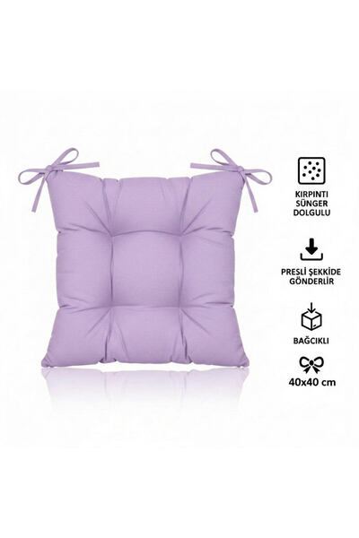 TEZKOTEKSTİL Pofidik Square Chair Cushion 40 x 40 cm