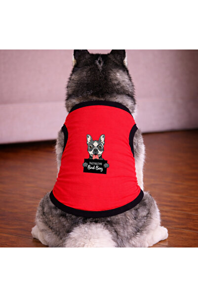 petite pati قميص Red Wanted Gray Dog للكلاب (100% قطن ممشط قطن%) للسلالات الص...