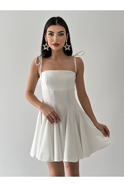 YURELİ Korsaj Üstlü Bağlamalı Askılı Mini Elbise
