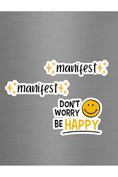 ADA 3D Manifest Don't Worry Be Happy Yazılı Motivasyon Sözlü Süs Buzdolabı Ma...