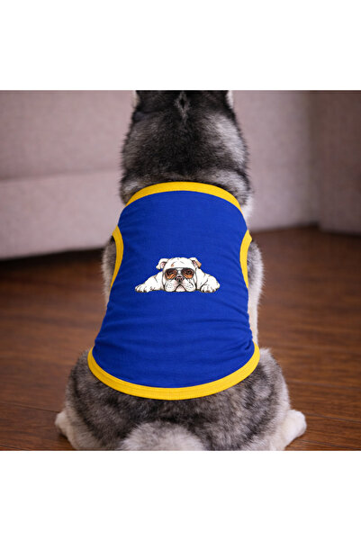 petite pati تي شيرت أزرق اللون للكلاب من نوع Cool Lazy Dog (100% قطن ممشط قطن...