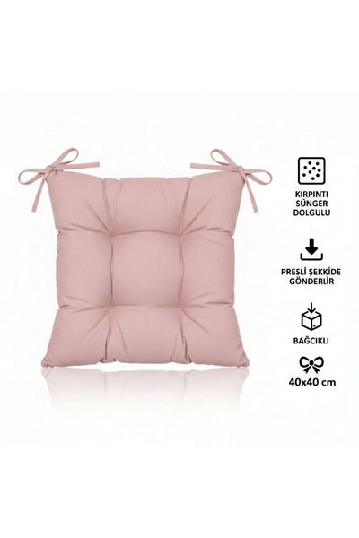 TEZKOTEKSTİL Pofidik Square Chair Cushion 40 x 40 cm