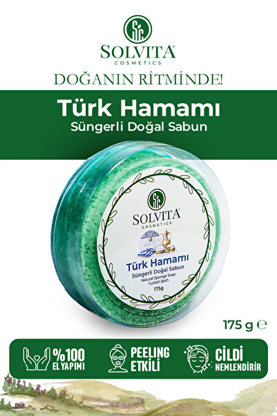 Türk Hamamı Süngerli Doğal Sabun – Geleneksel Temizlik & Yumuşak Köpük | 175 gr