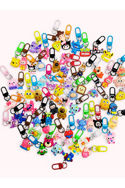 ÖZ OFİS Kawaii Kuromi Stitch Capybara Labubu Cinnamoroll Temalı - Fermuar Süs...