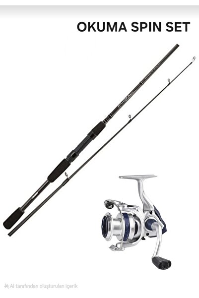 Okuma Wave Power 244cm 15-40gr Spin Kamışı+ARIA-C4000a Painting Silver 1BB Ol...
