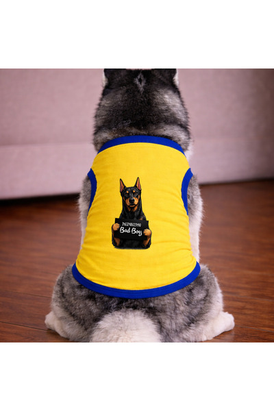 petite pati تي شيرت ساري وانتد للكلاب من نوع دوبيرمان (100% قطن ممشط قطن%) لل...