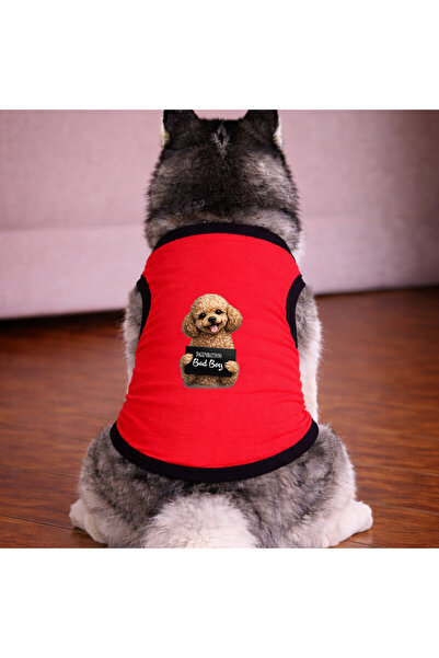 petite pati Red Wanted Poddle Dog Tshirt Dog Outfit (100% Cotton Combed Cotto...