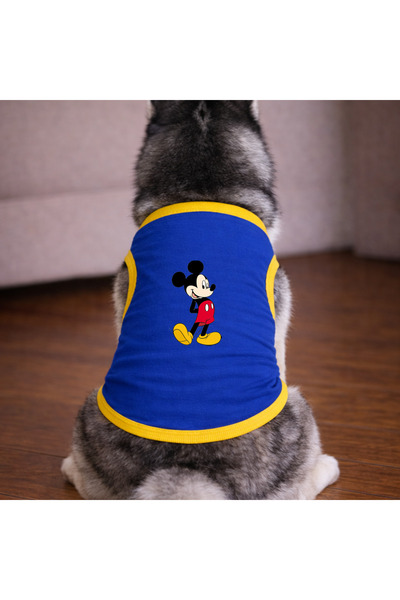 petite pati Blue Mickey Dog Tshirt Dog Outfit (100% Cotton Combed Cotton) Sma...