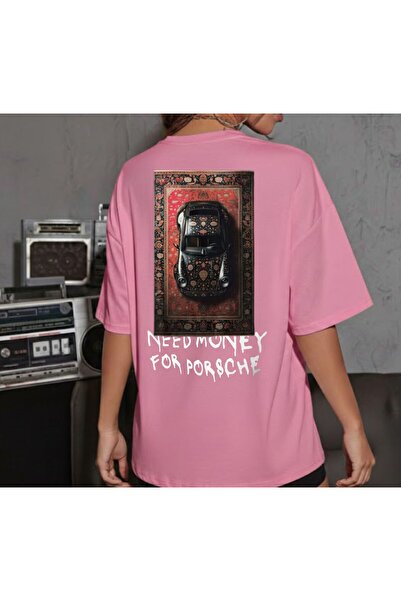 Elvino Colorful Oversized Unisex Need Money for Car Printed Summer Tshirt