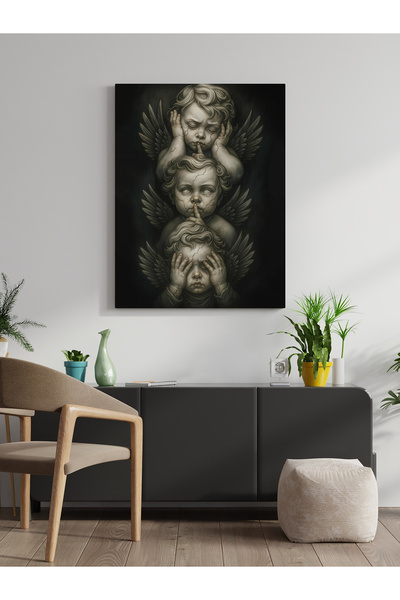 visdora Pictură pe pânză Trei îngeri Decor pentru casă, birou, bucătărie Pict...