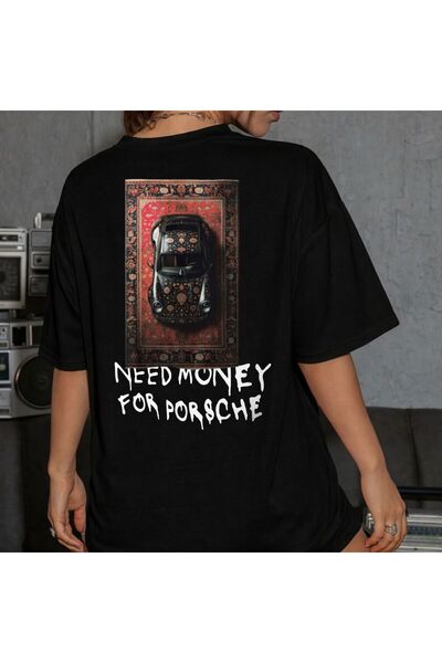 Elvino Colorful Oversized Unisex Need Money for Car Printed Summer Tshirt