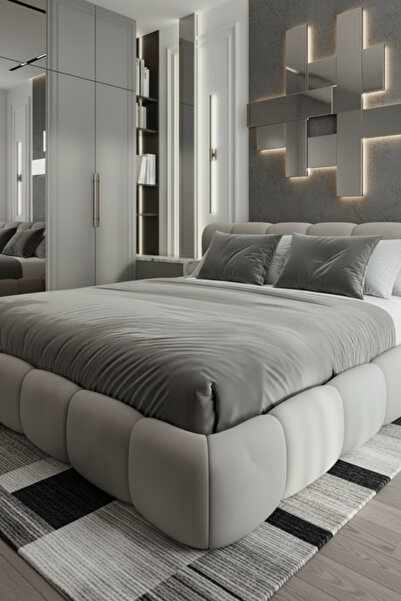 FARCY 3-Piece Velvet Fabric Decorative Bedspread & Zippered Inner Filled Rect...