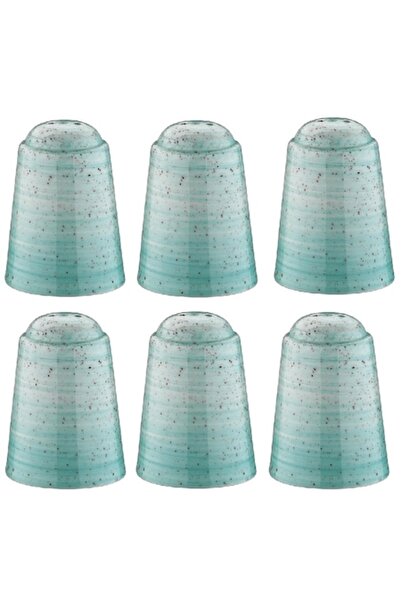 Bonna Set of 6 Porcelain Salt Shakers Aqua