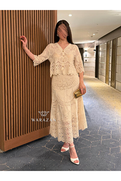 Warazan طقم دانتيل للمناسبات -فري سايز