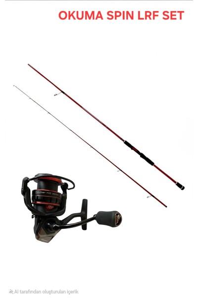 Okuma Red Spin 7'6'' 228 Cm 3-15 gr 2 Parça Lrf Kamış+Ceymar HD CHD-1000A 7+1...