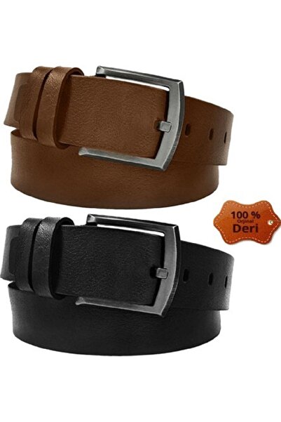 RKY SERENITY 2 bucăți, negru - maro, curea groasă de calitate cu cataramă, 10...