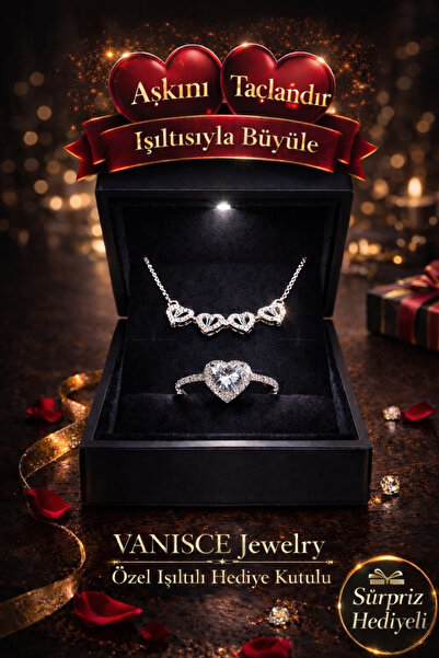 VANİSCE Çelik Kalpli Yonca Kolye Ve Ciddi ilişki Yüzüğü Ayarlanabilir Kalpli ...