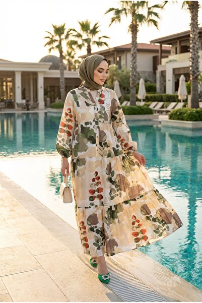 Kirazca Butik Women's Modal Fabric Flowy Long Dress