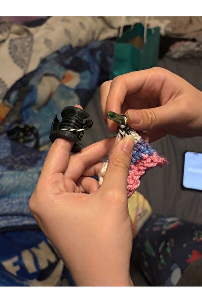 lucien vela Ergonomik Örgü İpi Gerginlik Ayarlayıcı Yüzük - Tığ İşi Ve Şiş Ör...