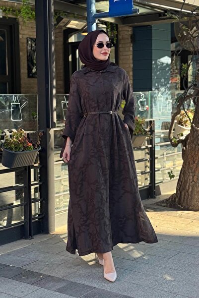 Nurcan Çetin Elbise 26107 Kahve