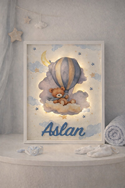 ouzhanya hediyelik Yenidoğan Bebek Duvar ve Kapı Süsü Çerçeveli Işıklı ve Fig...