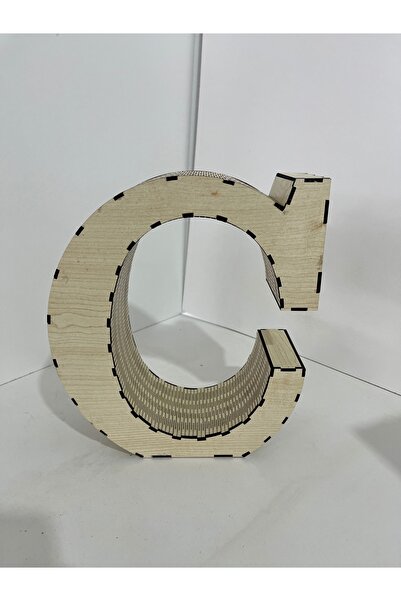 3 mm Mdf- Dekoratif Harf Kutu C Harf