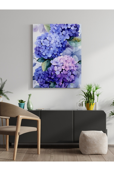 visdora Tablou decorativ cu hortensii pe pânză, pentru acasă, birou, bucătări...