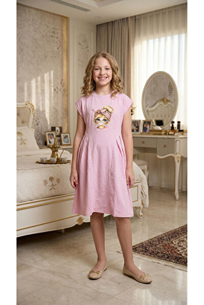 h.kids Girls' casual midi dress with fun prints