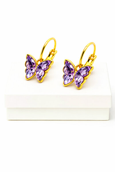 MakeWell Butterfly Design Zircon Stone Clip-On Earrings for Pierced Ears
