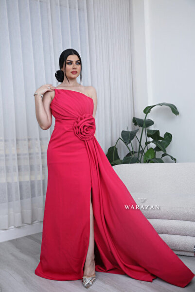Warazan Crepe dress with a bow and pleats at the chest