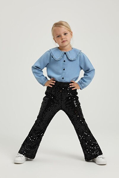 aynuraa Детски комплект от дънки и панталони с пайети за момичета