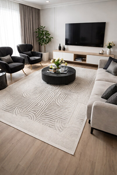 ALgorand Home Modern Salon Halısı %100 Akrilik – Kalın, Kabartmalı Desen, Yum...