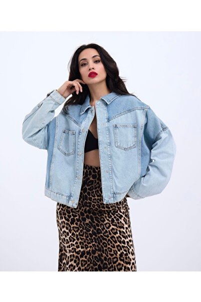 SPICA STORE Women's Light Blue Oversize Denim Jacket