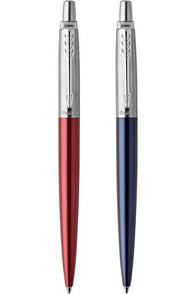 Parker مجموعة جوتر لندن ديو ديسكفري: قلم حبر جاف أحمر كينسينغتون وقلم جل أزرق...