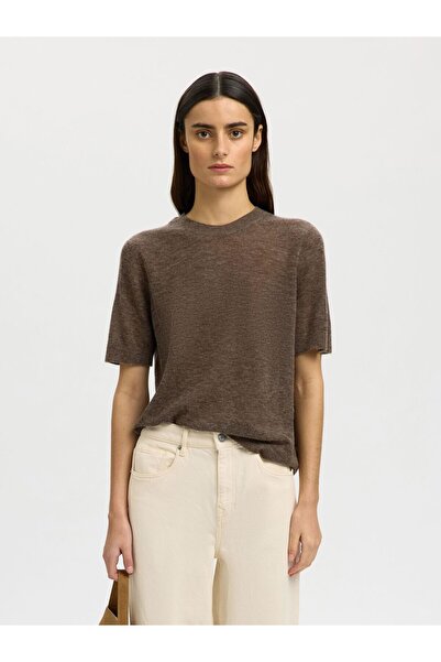 SELECTED Strickoberteil Kurzarm