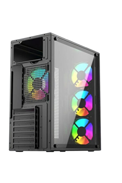 OptimX Carcasa Prime 2, iluminare RGB, Middle Tower, Fara sursa (Negru)