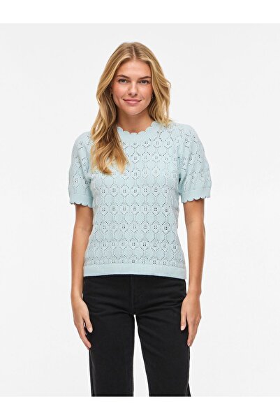 VILA Strickoberteil VILOWEN Kurzärmeliges