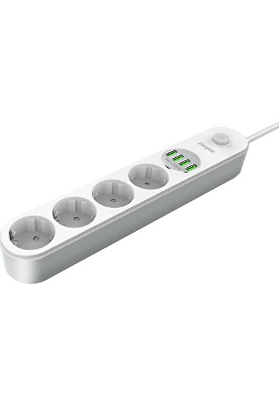Energizer Prelungitor ENZ00017, 4 x AC Schuko, 4 x USB-A, 2500 W, 10 A, 2 m l...
