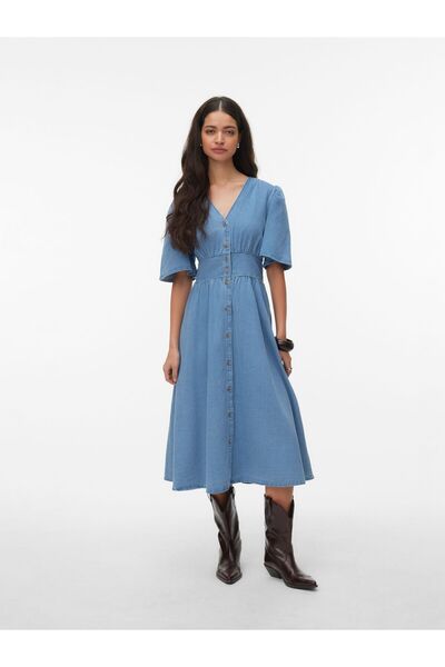 Vero Moda Jeanskleid VMMELANEY Midikleid