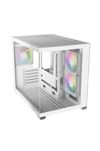 gamdias Aura GC10M V2 case, aRGB lighting, Mini Tower, No power supply (White)