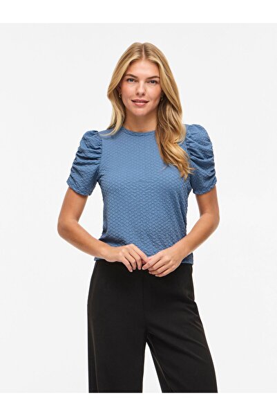 VILA Oberteil mit kurzen Ärmeln VIANINE Rundhals