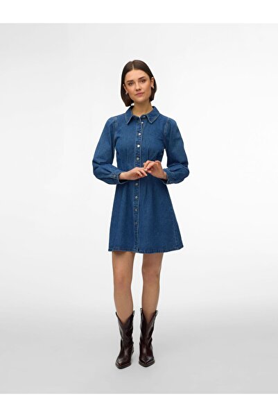 Vero Moda Jeanskleid VMMARGRIT Langes Kleid