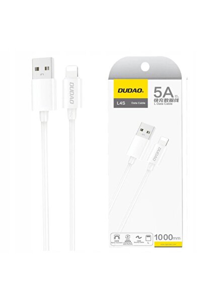 DUDAO L4SL USB to Lightning 2A data and charging cable, 1m (White)